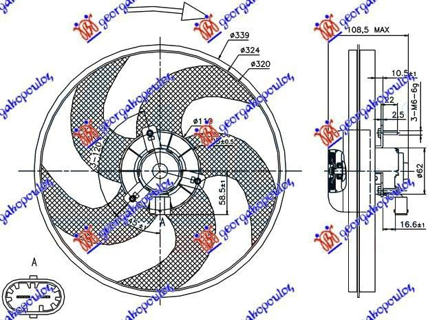 Ventilator hladnjaka komplet -a/c (BENZIN/DIZEL)