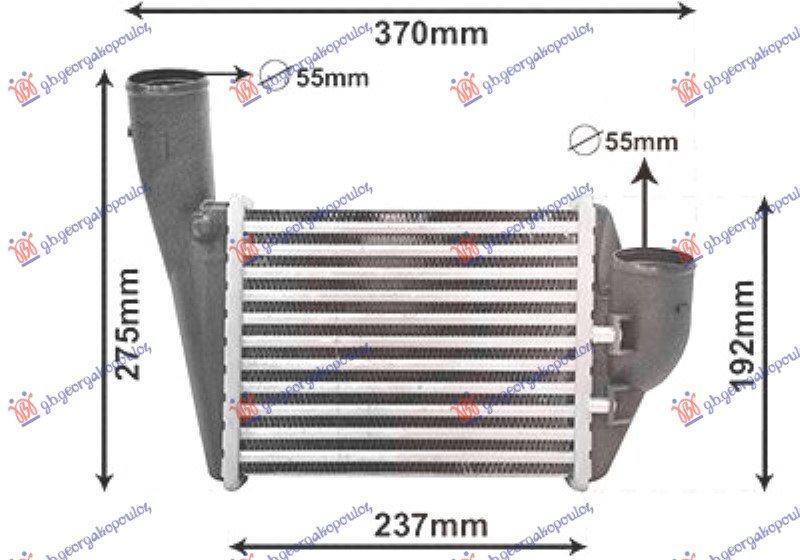 Intercooler 2.4-2.7 benzin (215x172) (desna strana)