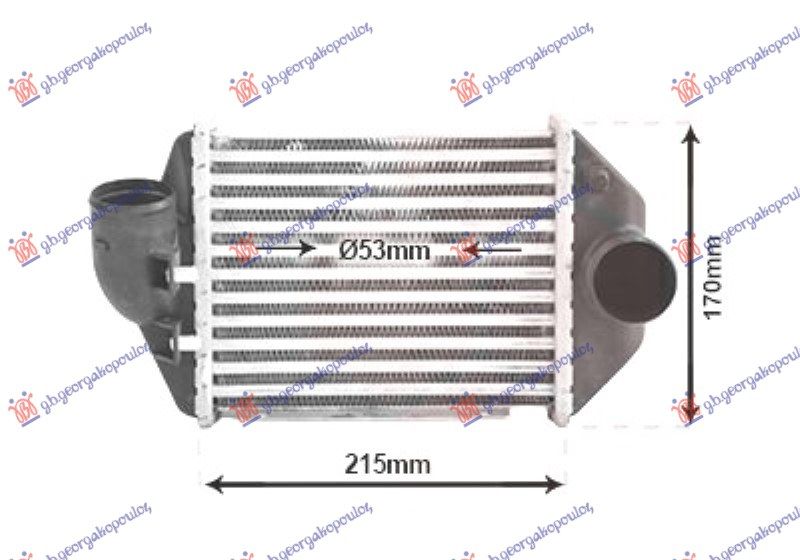 Intercooler 2.4-2.7 benzin (215x172) (lijeva strana)