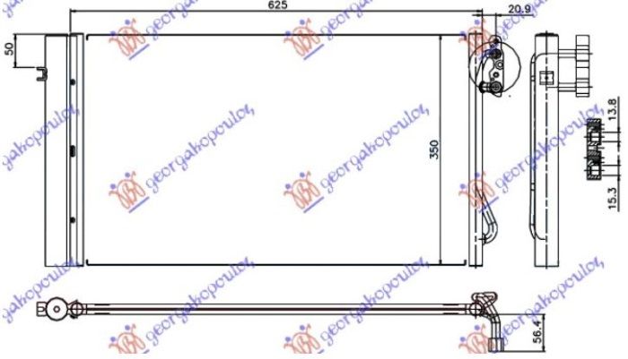 Hladnjak klime 2.0-3.0 turbo dizel (580x340x16) (NRF/KOYO)