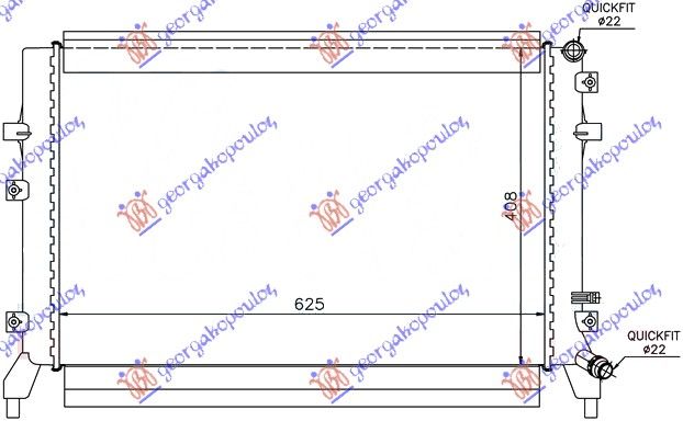 Dodatni hladnjak motora 1.0-1.2-1.4-1.6-1.9-2.0 TSI-TFSI-TDI-FSI benzin/dizel (625x400) (VALEO)