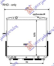 Hladnjak motora 2.4-3.5 benzin. automatski sa/bez klime (578x628). cijev 8mm. HELLA tip (NRF)