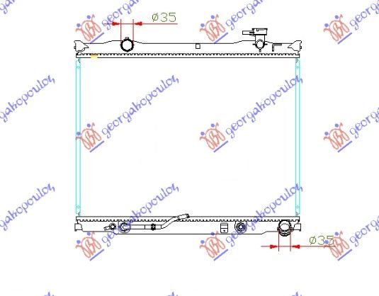 Hladnjak motora 2.5 CRDi. automatski sa/bez klime 2006- (465x628) sa čepom (NRF)
