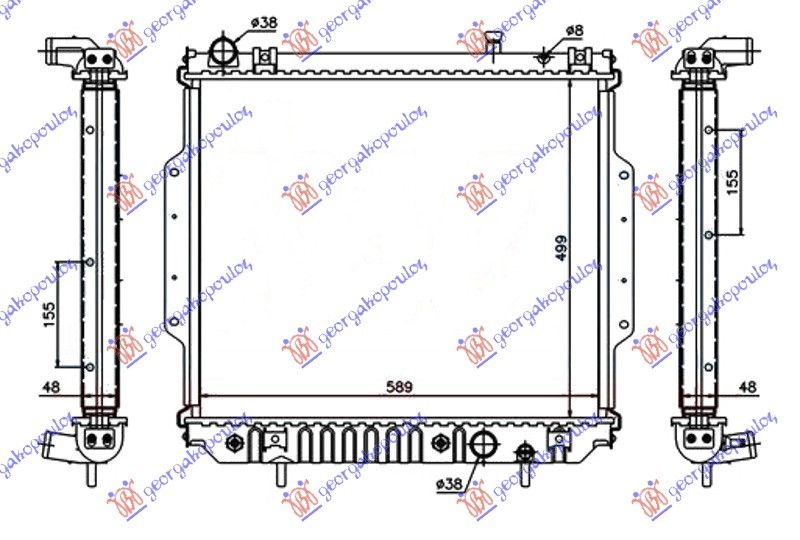 Hladnjak motora 2.7 CRD dizel. automatski (500x588x48) (VALEO)