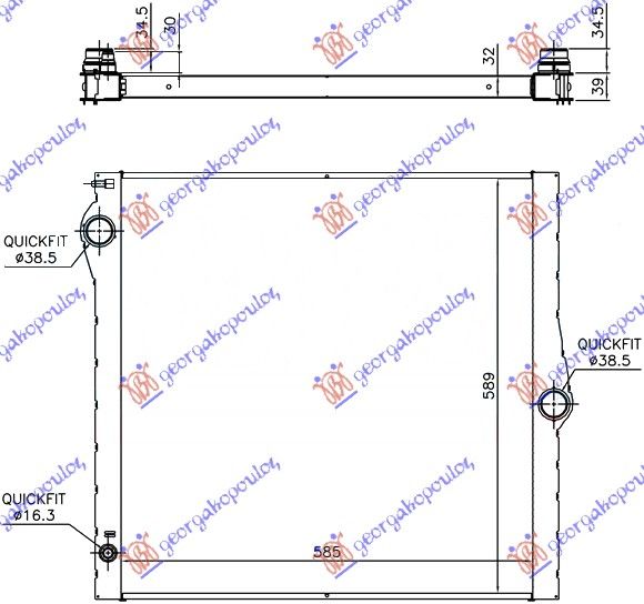 Hladnjak motora 3.0-4.8 benzin (585x595) (VALEO)