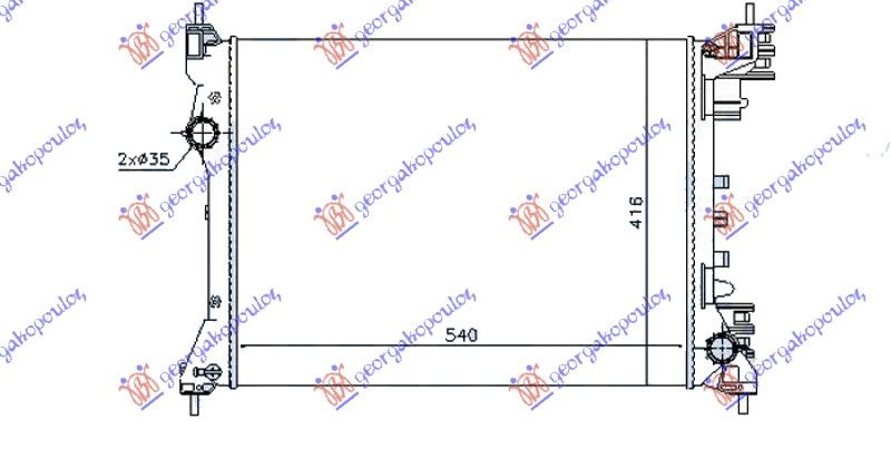Hladnjak motora 1.4 benzin sa/bez klime (540x415x16) (VALEO)