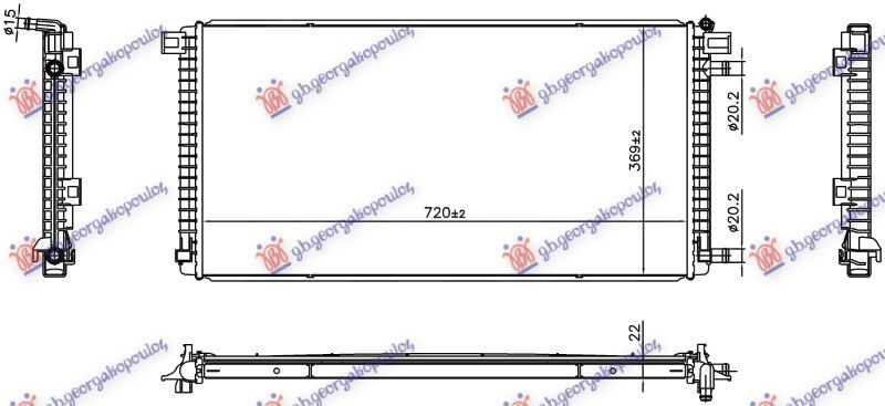 Hladnjak motora (720x369x22)