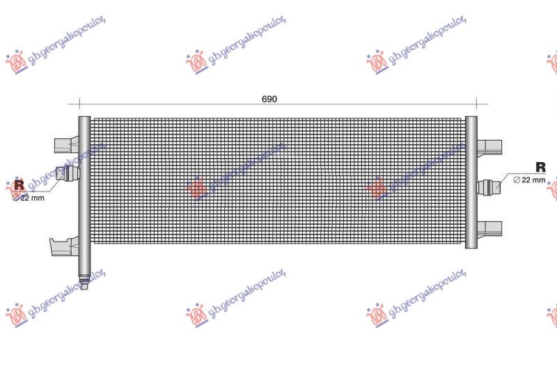 Dodatni hladnjak motora 1.5 (225xe) hibrid-benzin (650x280x16) (NRF)