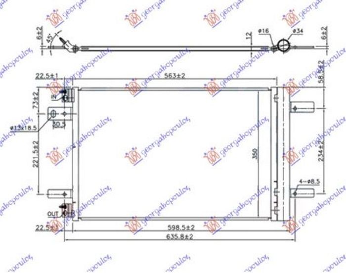 Hladnjak klime benzin/dizel (525x335x12) (MARELLI)