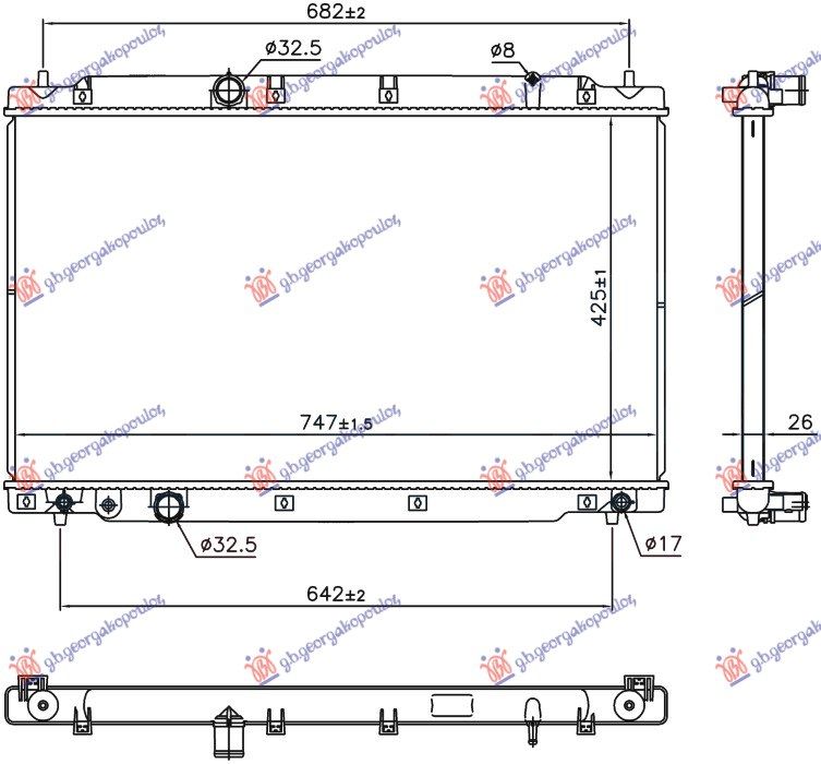 Hladnjak motora 1.5 VTEC benzin (425x747x26) (KOYO)