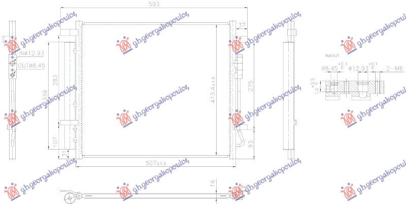 Hladnjak klime 1.6 dizel - 1.6 benzin/hibrid (466x413)