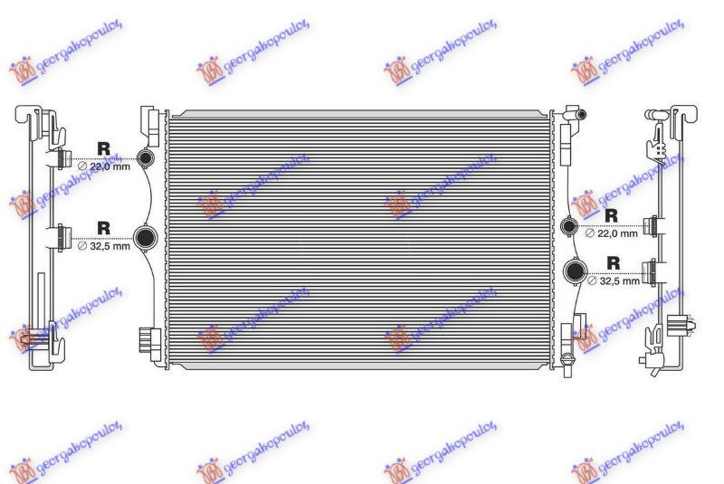 Hladnjak motora 1.3-2.0 benzin - 1.5-2.0 dizel. ručni (663x433) (NRF)