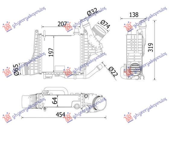 Intercooler 1.5-2.0 benzin/hibrid (207x197)