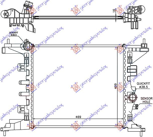 Hladnjak motora 1.4i- (470x428) A14XER (KOYO)