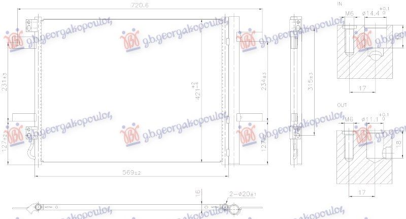 Hladnjak klime 1.2-1.6 benzin - 1.5 dizel (567x421x16) (NRF)