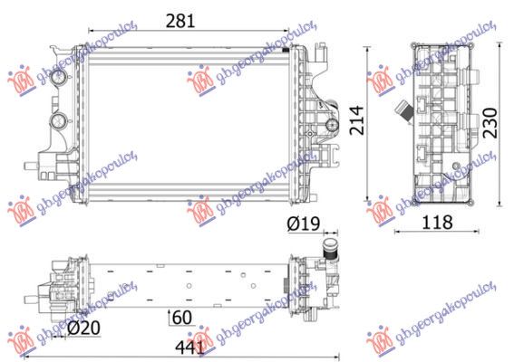 Dodatni hladnjak motora 1.5 dCi dizel (281x214) (desni)