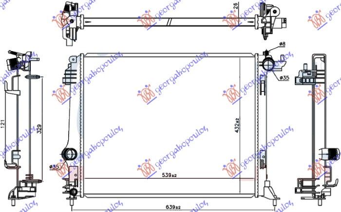 Hladnjak motora 1.2 Sce-TCe benzin - 1.6 dCi dizel (540x440x26) (KOYO)