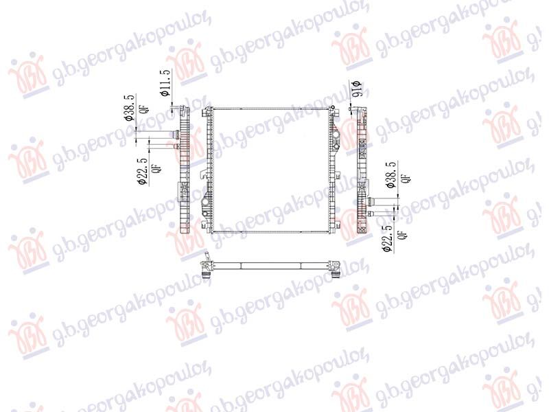 Hladnjak motora 3.0 benzin/hibrid - 3.0 dizel/hibrid. automatski (625x663x36)
