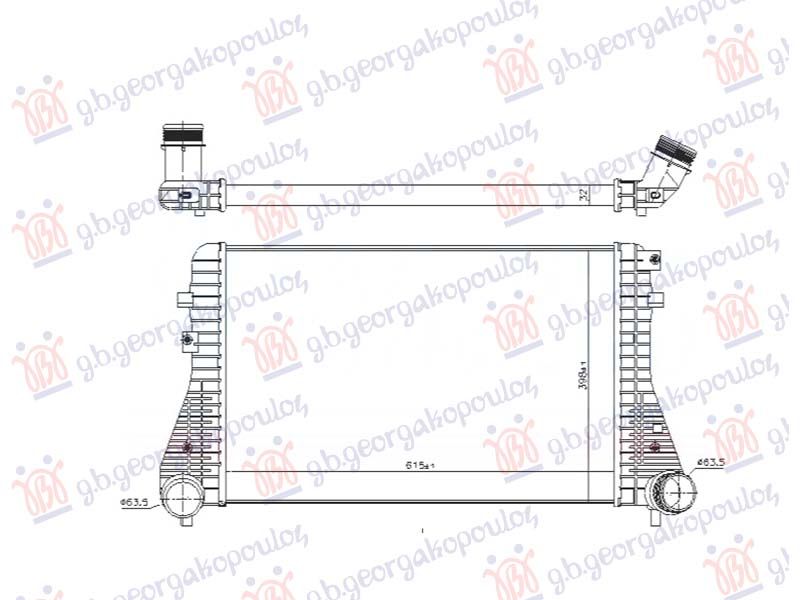 Intercooler 1.4-2.0 TSI/TDI (618x403x32)