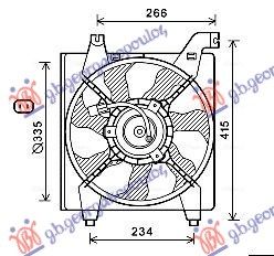 Ventilator hladnjaka komplet benzin (335 MM) (2 PIN)