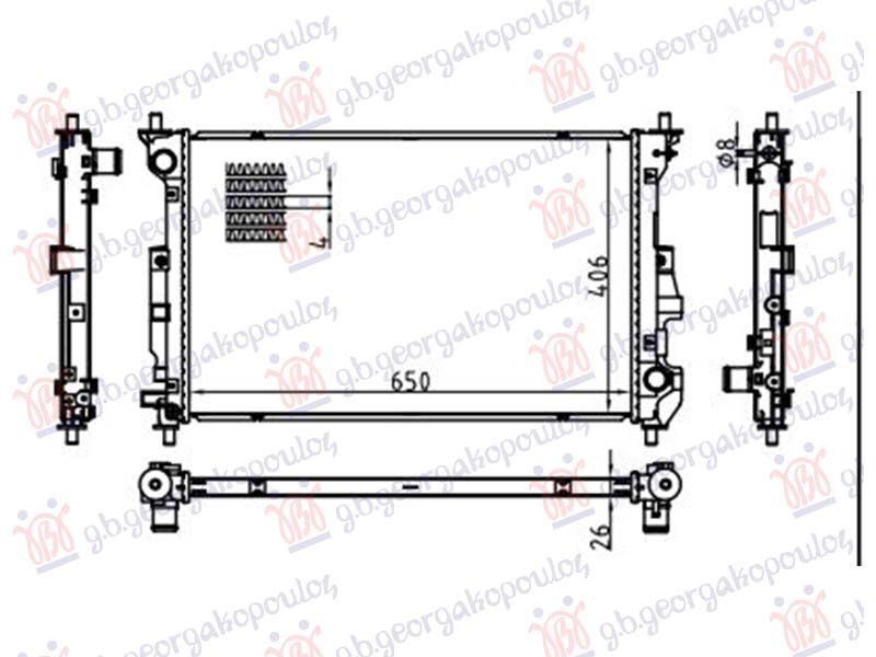 Hladnjak motora 1.4 benzin/hibrid (650x415)