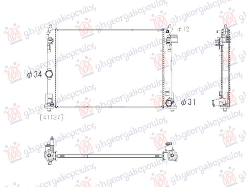 Hladnjak motora 1.0-1.5 benzin (524x388x16)