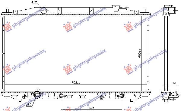 Hladnjak motora 2.0–2.4 benzin automatski (400X760X26)