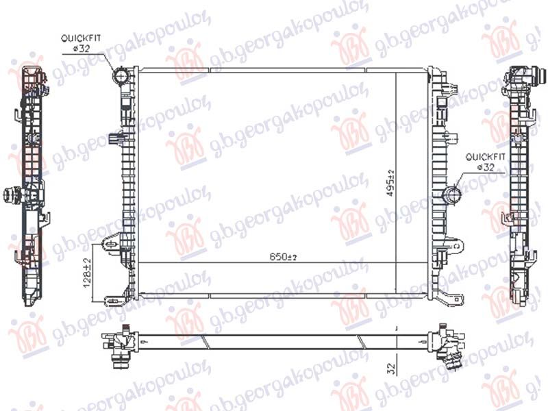 Hladnjak motora 1.4-2.0 benzin - 2.0 dizel (650x494)
