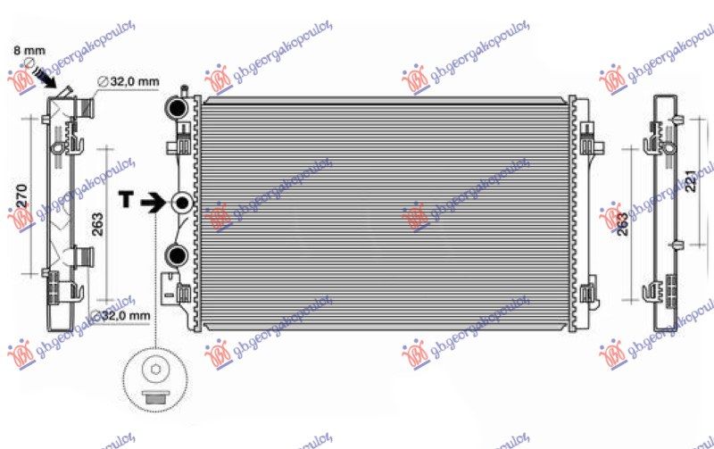 Hladnjak motora 1.4 TSI/GTI/RS/CUPRA - 1.6/2.0 TDI (650x410) (VALEO)