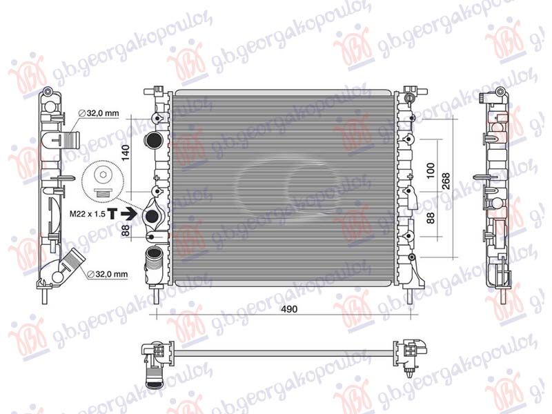 Hladnjak motora za benzin bez klime (430x380) bez pumpe (NRF)