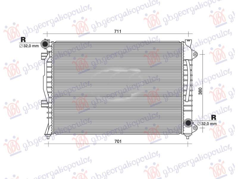 Hladnjak motora 2.7 T benzin. automatski (630x440x32) (NRF)