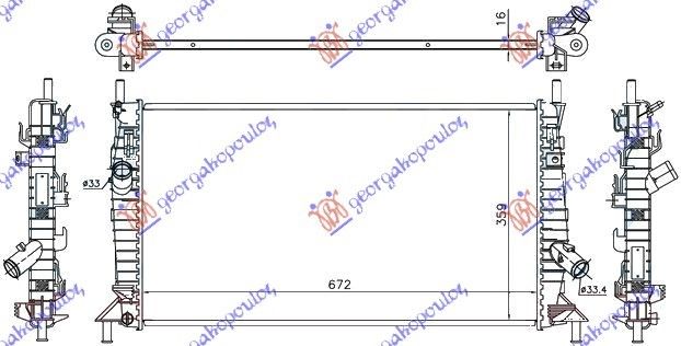 Hladnjak motora 1.6-1.8-2.5-2.0 TDCi. ručni/automatski (670x380) (NRF)
