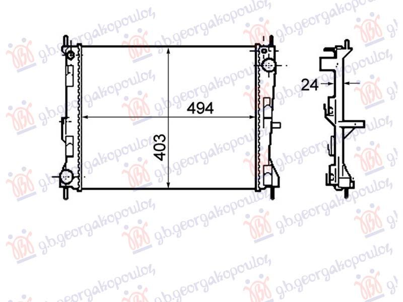 Hladnjak motora 1.5 dizel bez klime (49.4x415x2.3) UK (NRF)
