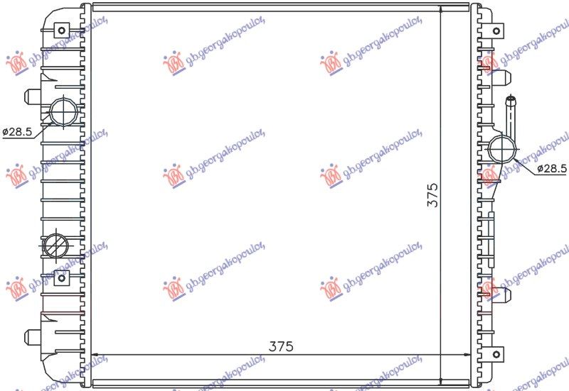 Hladnjak motora 1.0-1.2 (375x380) (MAĐARSKA) (zatvoreni) (NRF)