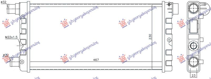 Hladnjak motora 0.9cc-1.1 benzin sa ventilom (450x240) (NRF)
