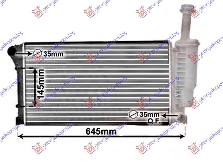 Hladnjak motora 1.1-1.2 benzin sa klimom (550x317) sa spremnikom (NRF)