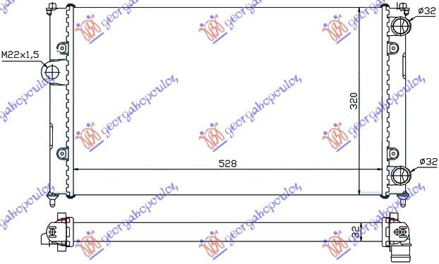 Hladnjak motora 1.6-1.8 bez klime (520x320) (NRF)