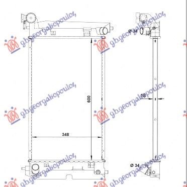 Hladnjak motora 1.4-1.6 i-VVTi benzin. ručni (600x350) (JAPAN) (QUICK FIT ventilator) (NRF)