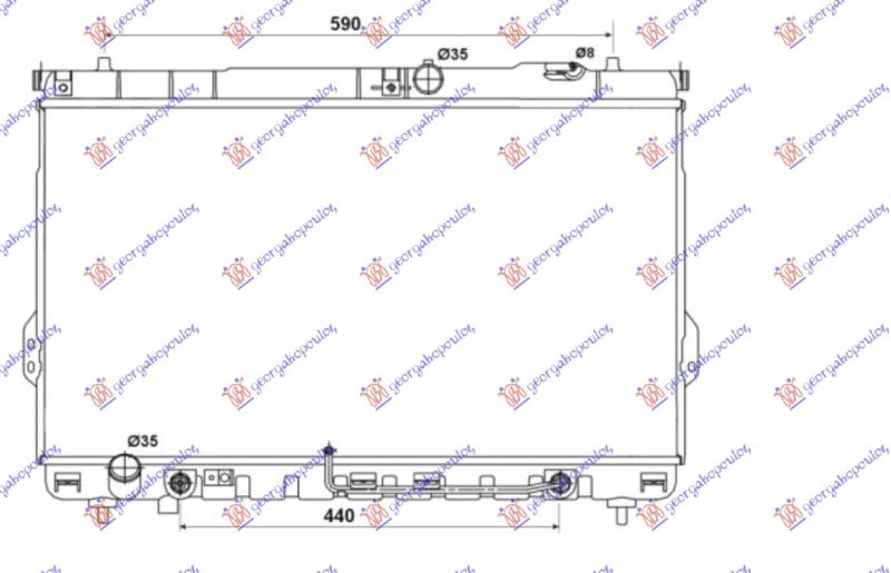 Hladnjak motora 2.0 CRDi sa/bez klime. automatski (726x392). cijev 8mm (NRF)
