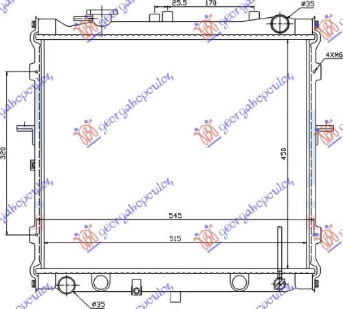 Hladnjak motora 2.0 benzin sa/bez klime (450x524) (NRF)