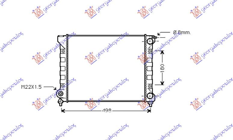 Hladnjak motora 1.6 benzin (430x320) (NRF)