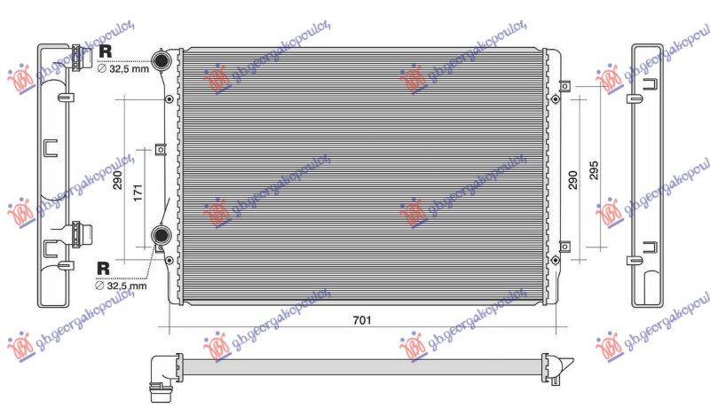 Hladnjak motora 1.8-2.0 TFSI benzin (650x450x32) (NRF)