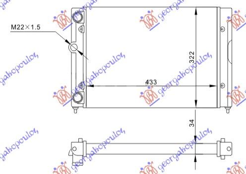 Hladnjak motora 1.4-1.6 (430x320) (NRF)