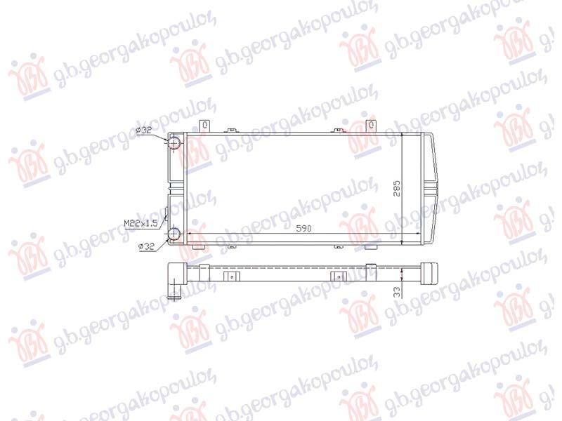 Hladnjak motora 1.6 benzin (590x280) (NRF)