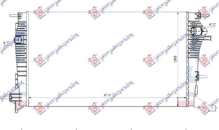 Hladnjak motora 2.0 TCe benzin - 1.9-2.0 dCi dizel (650x390x26) (NRF)