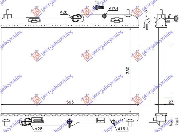 Hladnjak motora 1.4 benzin automatik (560x355) (KOYO)