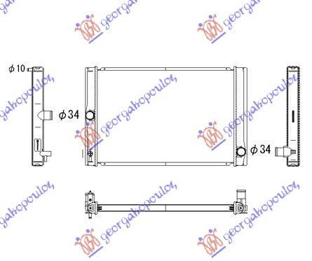Hladnjak motora 1.4 D4D dizel (550x370) (NRF)