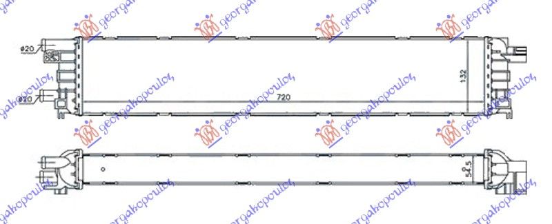 Dodatni hladnjak motora 3.0 TFSI/S4 benzin - 2.0 TDI dizel (720x132x55) (NRF)