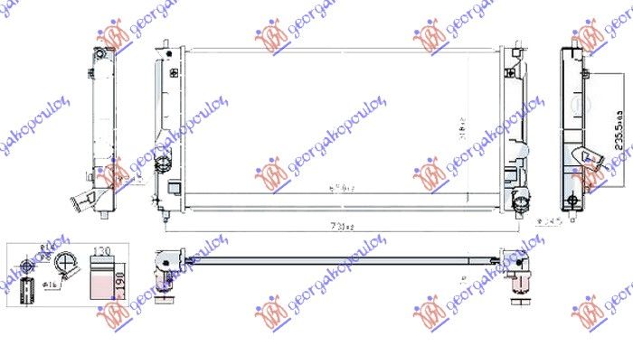 Hladnjak motora 1.8 VVTi benzin (650x318) (NRF)