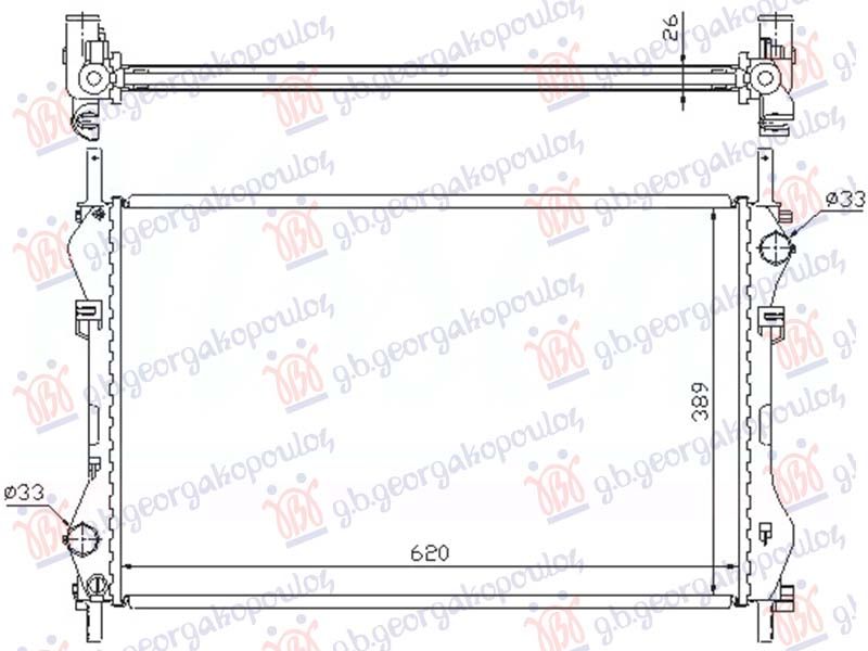 Hladnjak motora 2.4 dizel bez klime (620x400x26) (NRF)